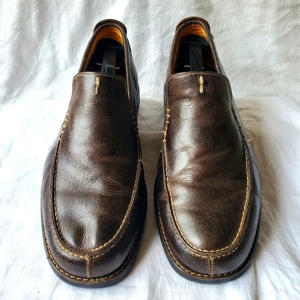 Martin Dingman Atomic Gel Slip On Driving Loafers Shoes Brown Size 9.5